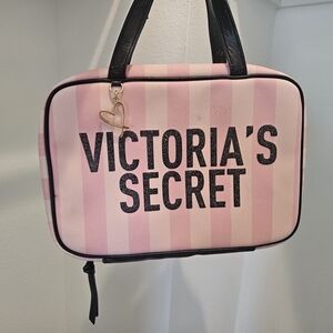 Victoria's Secret Pink Striped Women's Toiletry Makeup Bag